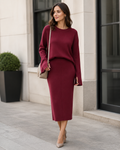 ensemble midi bordeaux — Maille ajustée