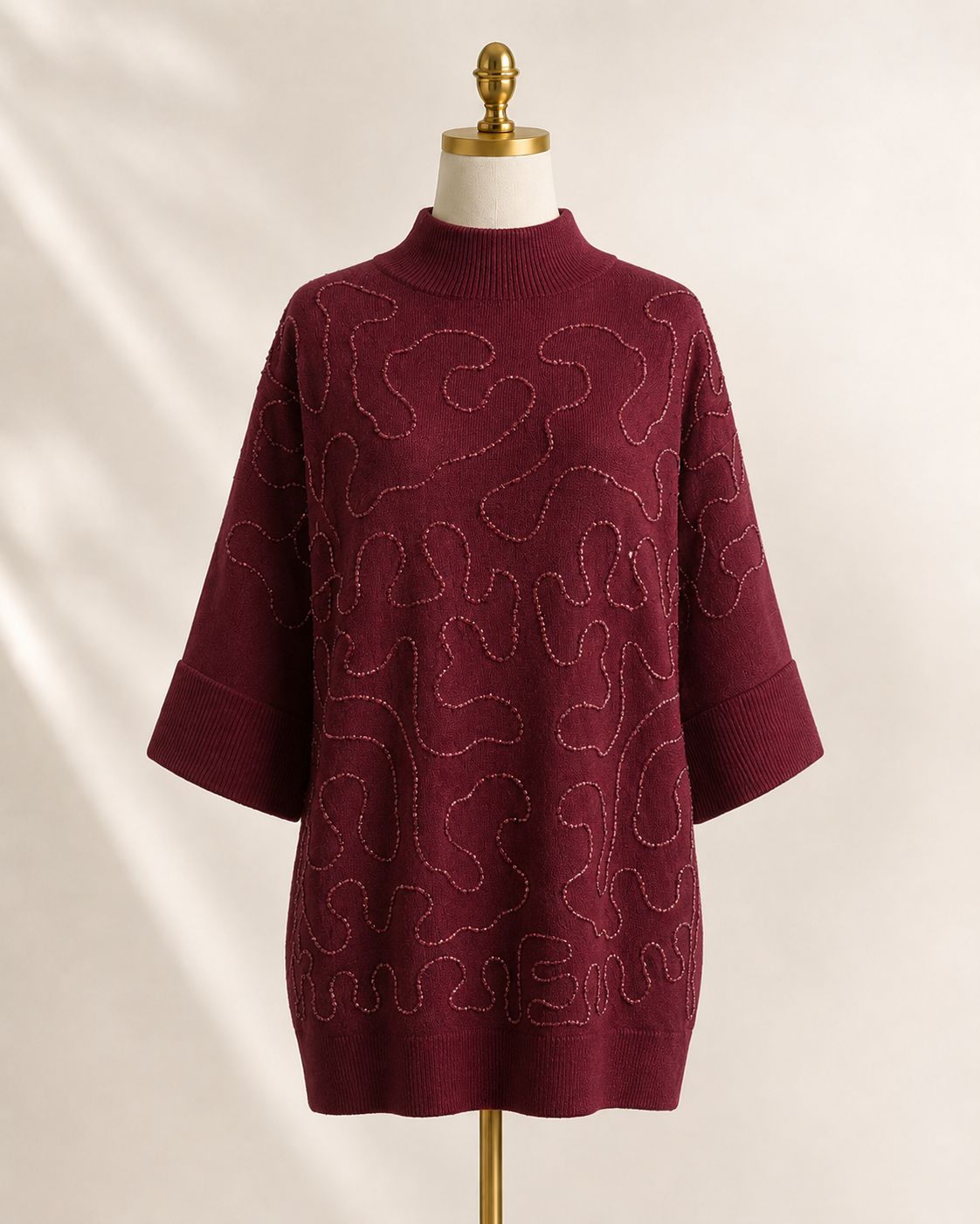 Pull long Rouge Bordeaux